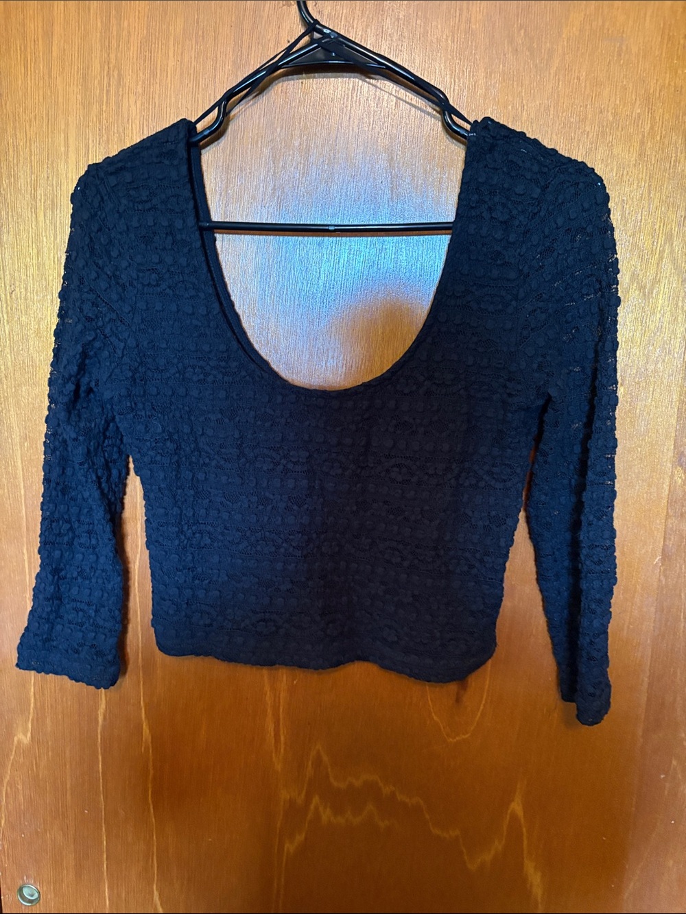 Black Lace Crop Top